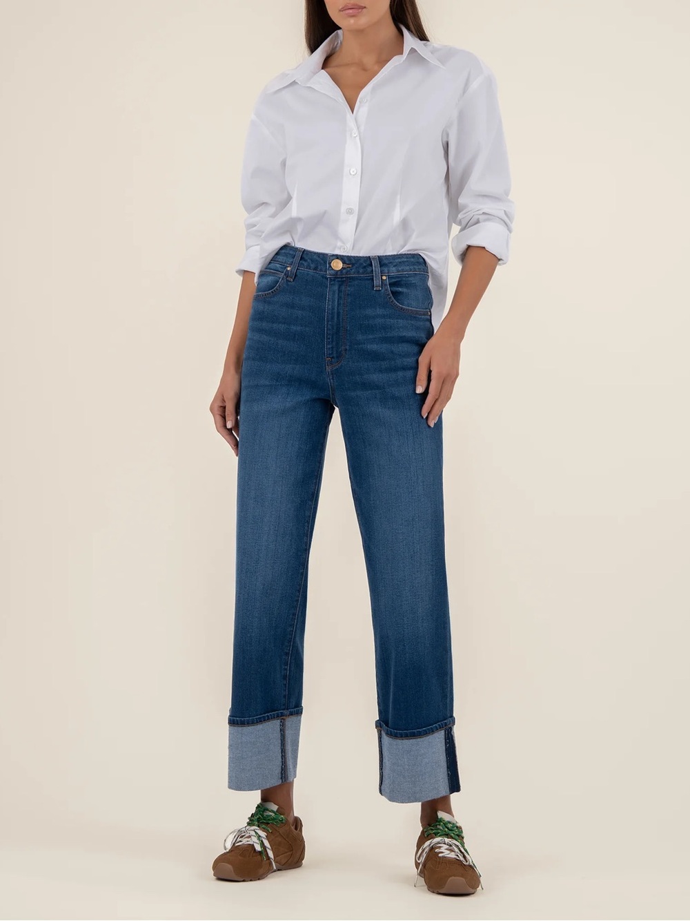 KUT FROM THE KLOTH Sienna High Rise Straight Leg Cuffed Jeans Size 14